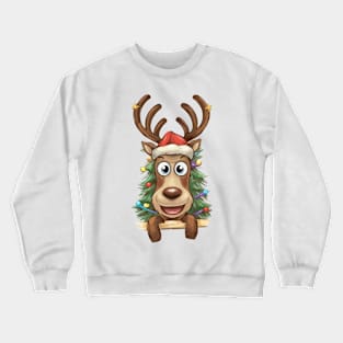 Merry reindeer in a festive mood Crewneck Sweatshirt